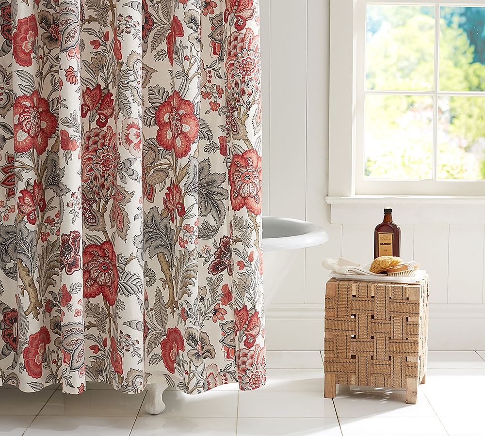 Allegra Palampore Linen/Cotton Shower Curtain Pottery Barn