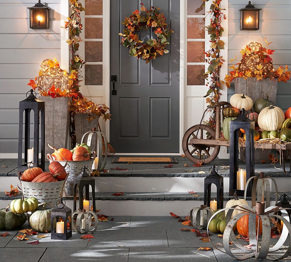 Outdoor Galvanized Pumpkin Decorative Objects Pottery Barn
