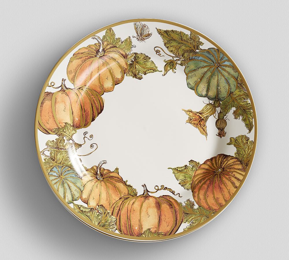 Heritage Pumpkin Dinner Plate, Set of 4 Pottery Barn