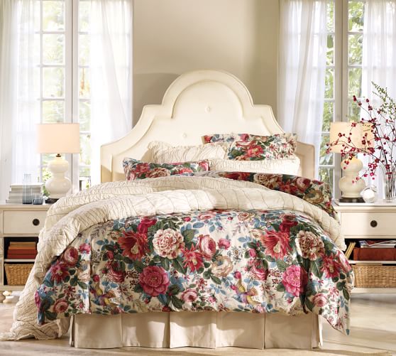 Ruched Voile Patterned Duvet Cover & Sham | Pottery Barn