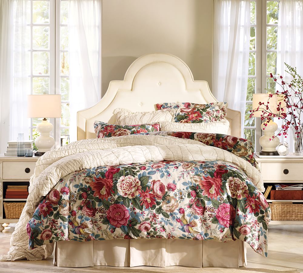 Ruched Voile Patterned Duvet Cover & Sham Pottery Barn