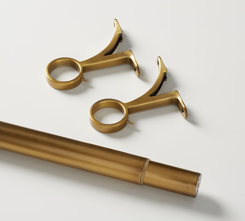 Brass Curtain Rod & Wall Bracket Pottery Barn