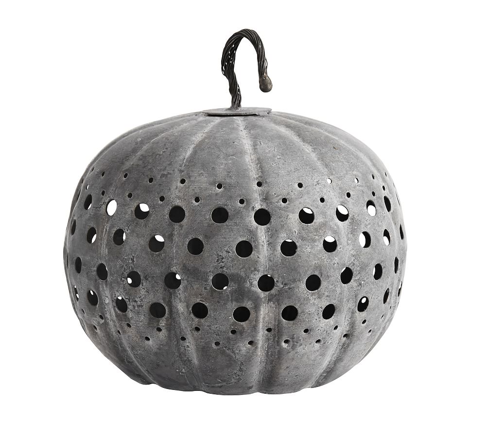 Galvanized Metal Pumpkins Candle Holder Pottery Barn