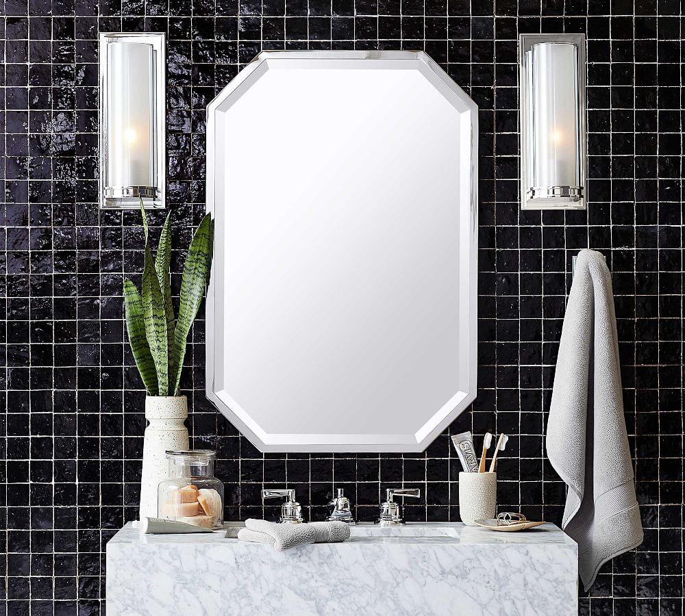 Kensington Clipped Bathroom Mirror Pottery Barn