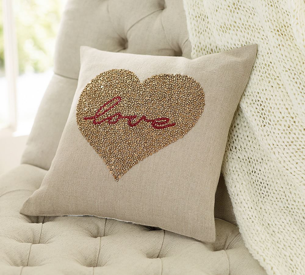 pottery barn valentines pillow