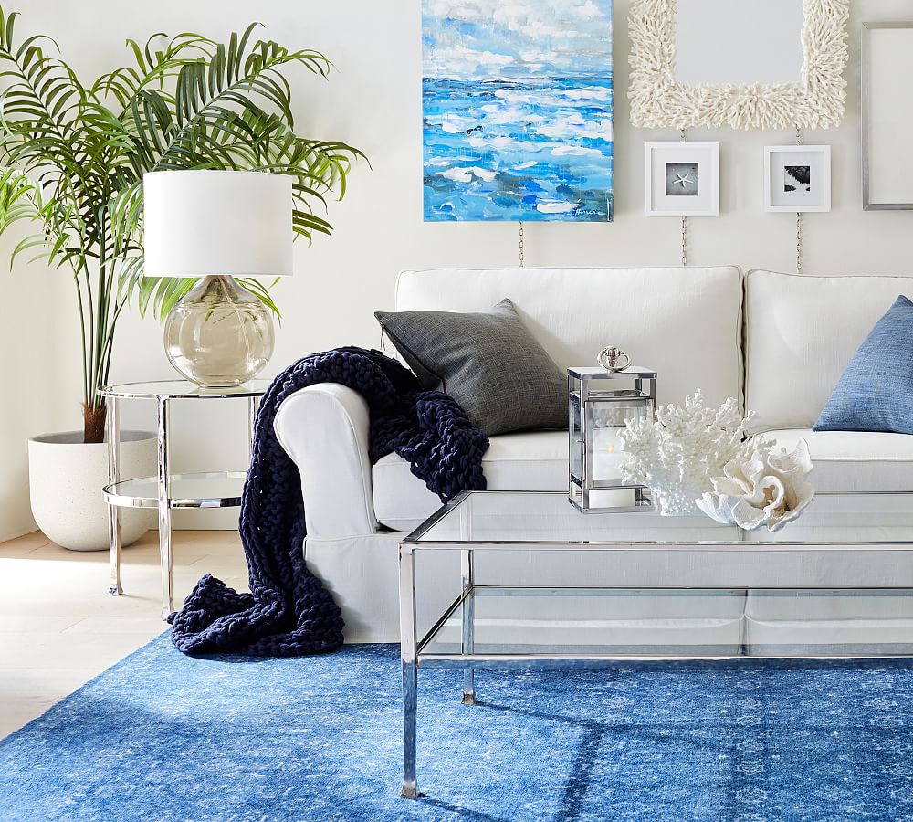 Tanner Round Glass End Table Pottery Barn