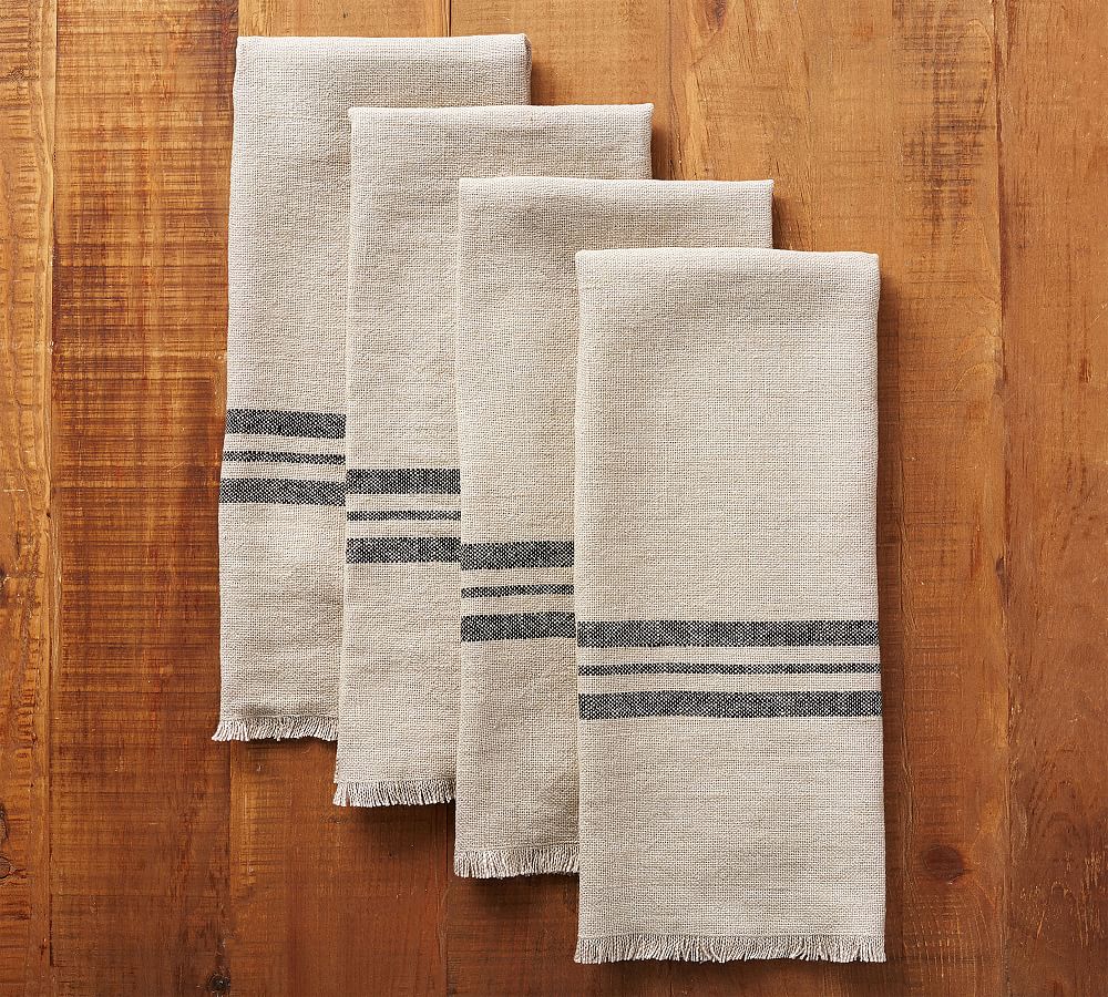 Napa Stripe Oversized Linen Napkin Pottery Barn