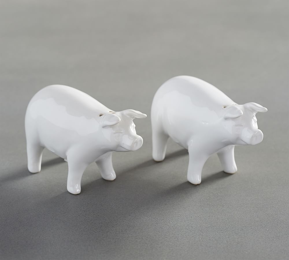 Farmhouse Pig Salt & Pepper Shakers | Pottery Barn