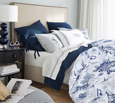 Sailboat Toile Print Patterned Duvet Cover & Sham | Pottery Barn