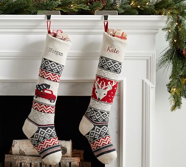 Fair Isle Knit Stockings | Pottery Barn