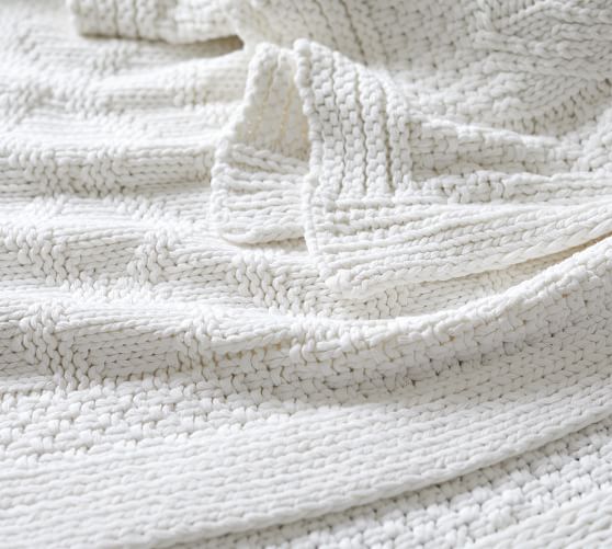 Patchwork Knit Throw Blanket Pottery Barn