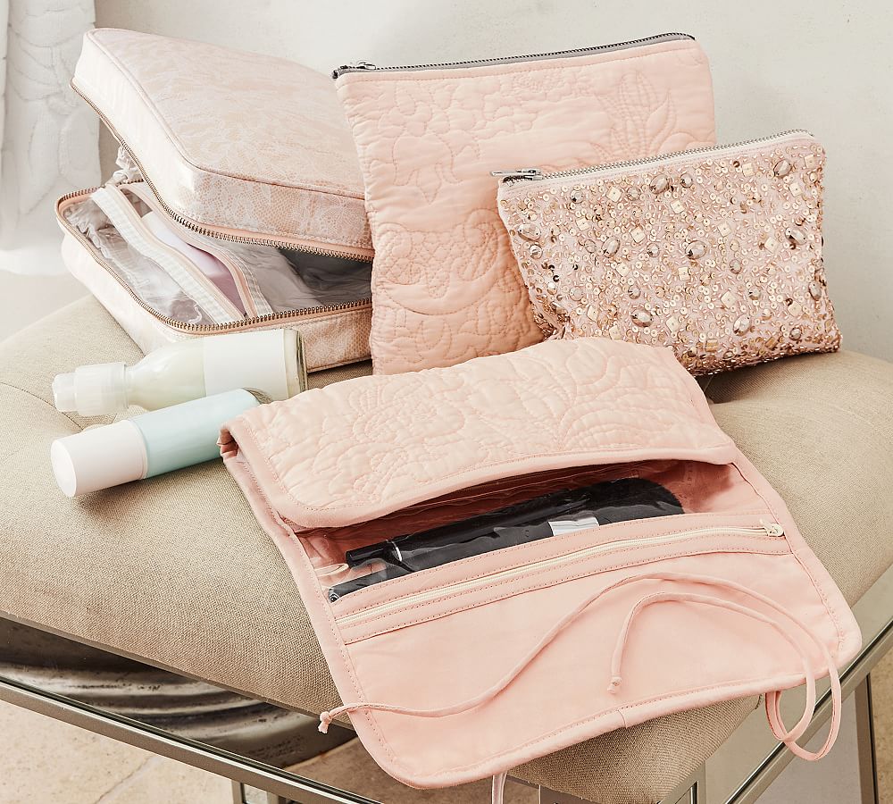 Monique Lhuillier Blossom Beaded Makeup Bag Pottery Barn