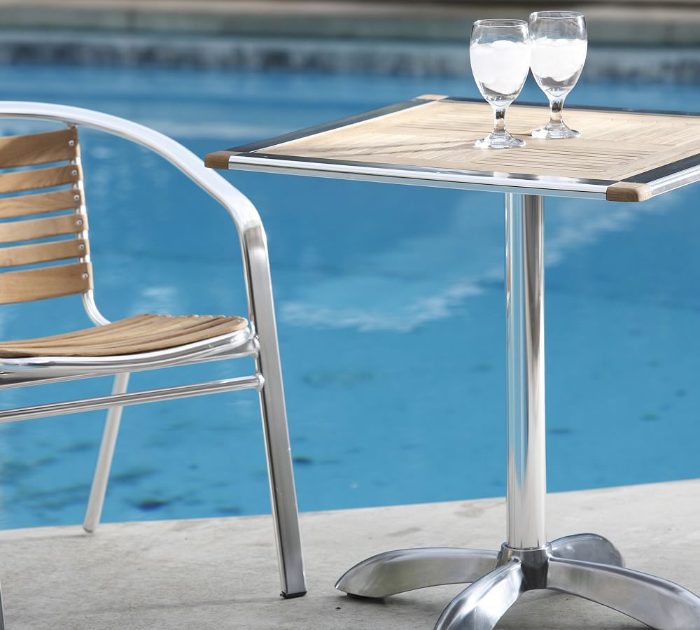 Matson 28" Metal & FSC® Teak Bistro Table Pottery Barn