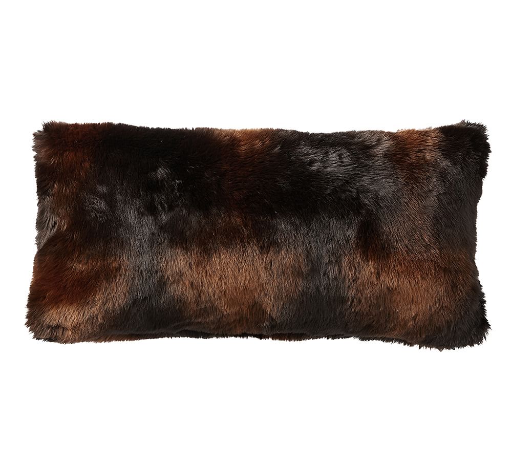 Faux Fur Throw Pillow Cover Brown Bear Pottery Barn
