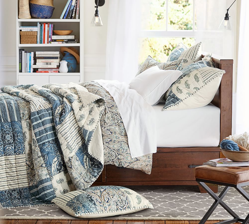 Mackenna Patchwork Cotton Quilt & Shams Pottery Barn
