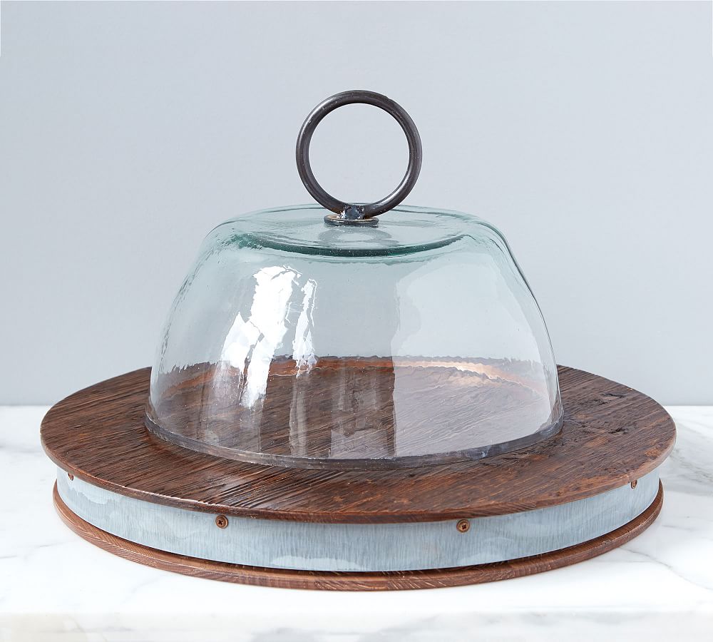 Reclaimed Wood & Galvanized Lazy Susan Pottery Barn