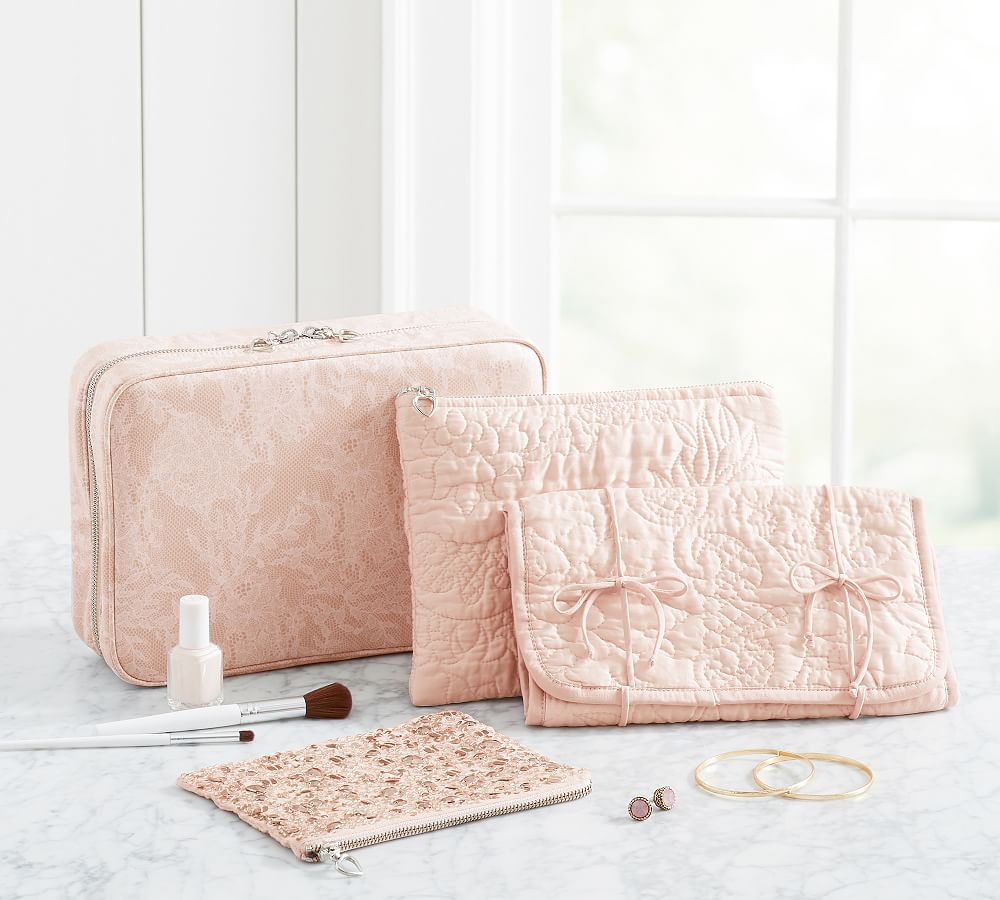 Monique Lhuillier Blossom Beaded Makeup Bag Pottery Barn