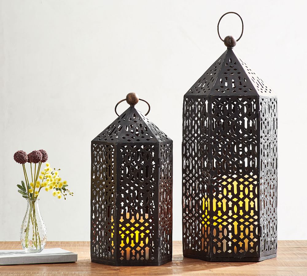 Bronze Punched Metal Lantern Pottery Barn
