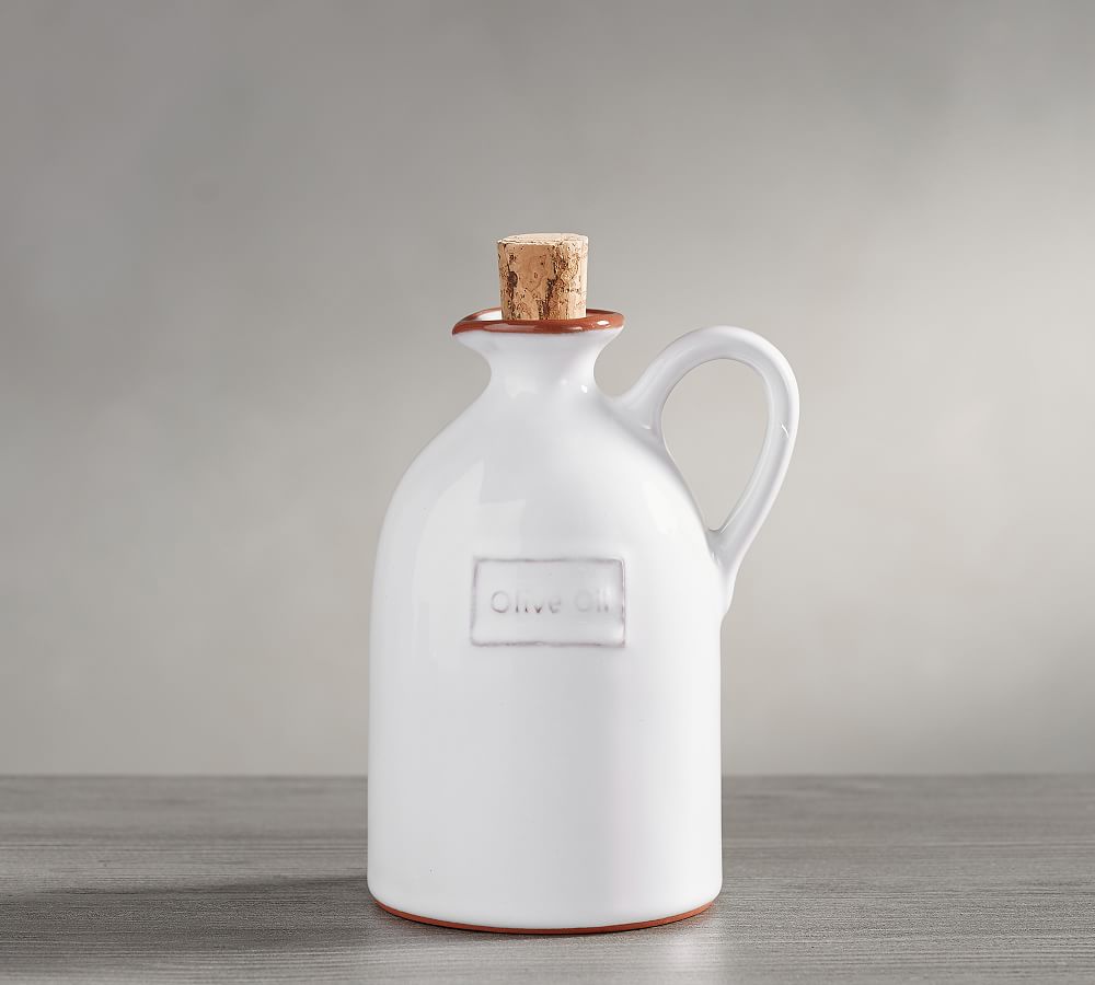 Terracotta White Olive Oil Cruet Pottery Barn