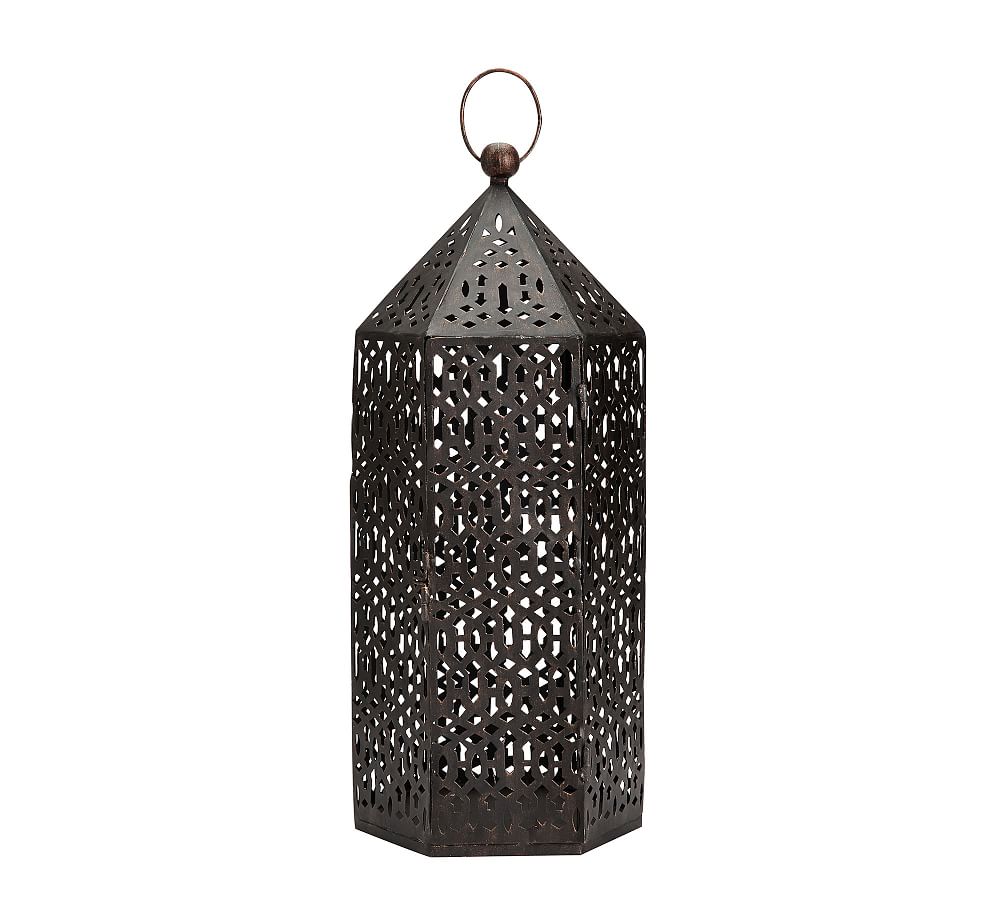 Bronze Punched Metal Lantern Pottery Barn