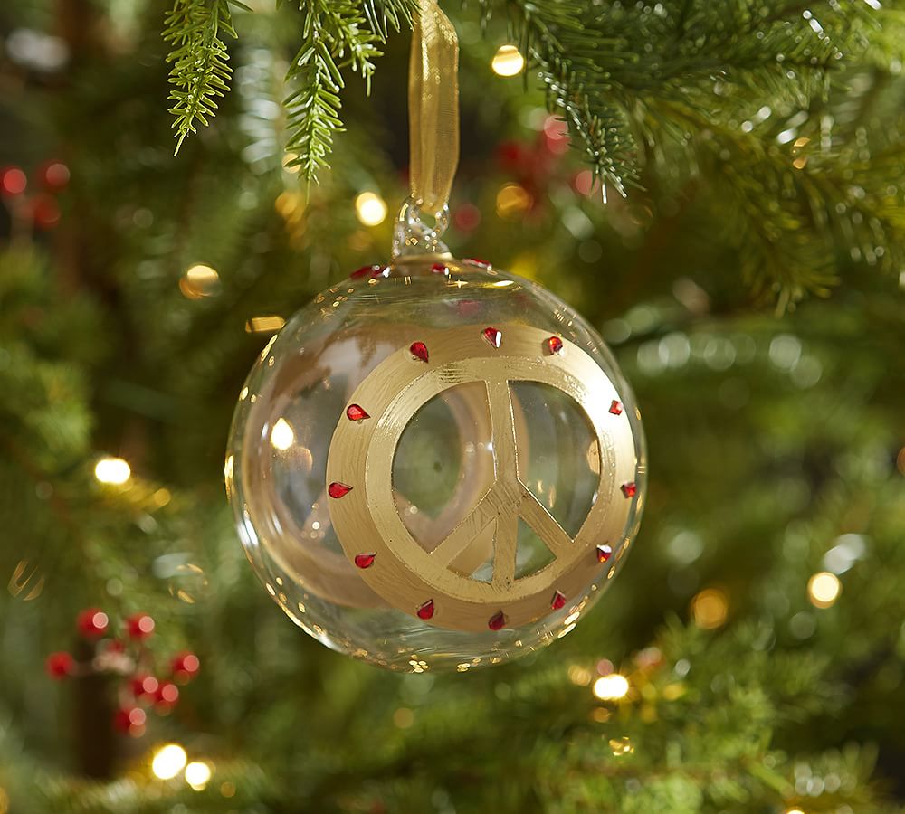 Peace Sign Christmas Ornament Pottery Barn