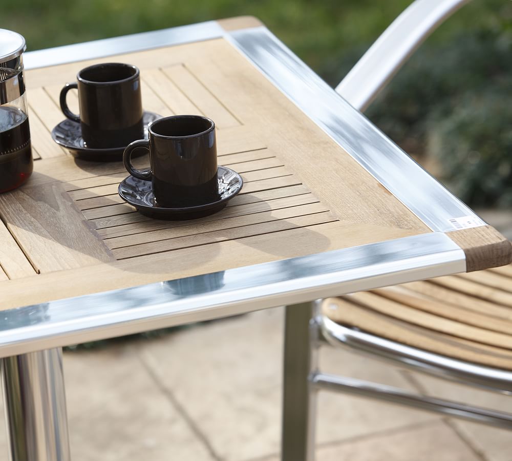 Matson 28" Metal & FSC® Teak Bistro Table Pottery Barn