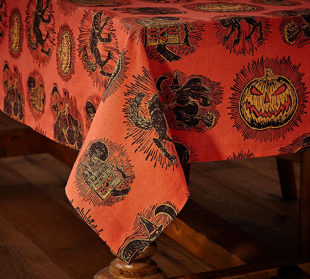 Spooky Halloween Icon Tablecloth Pottery Barn
