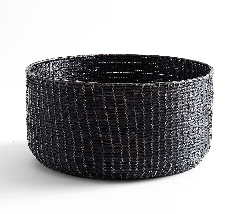 Garrett Woven Storage Baskets Black Pottery Barn