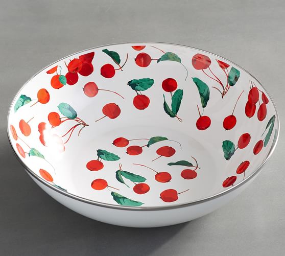 Cherry Enamel Serve Bowl Pottery Barn