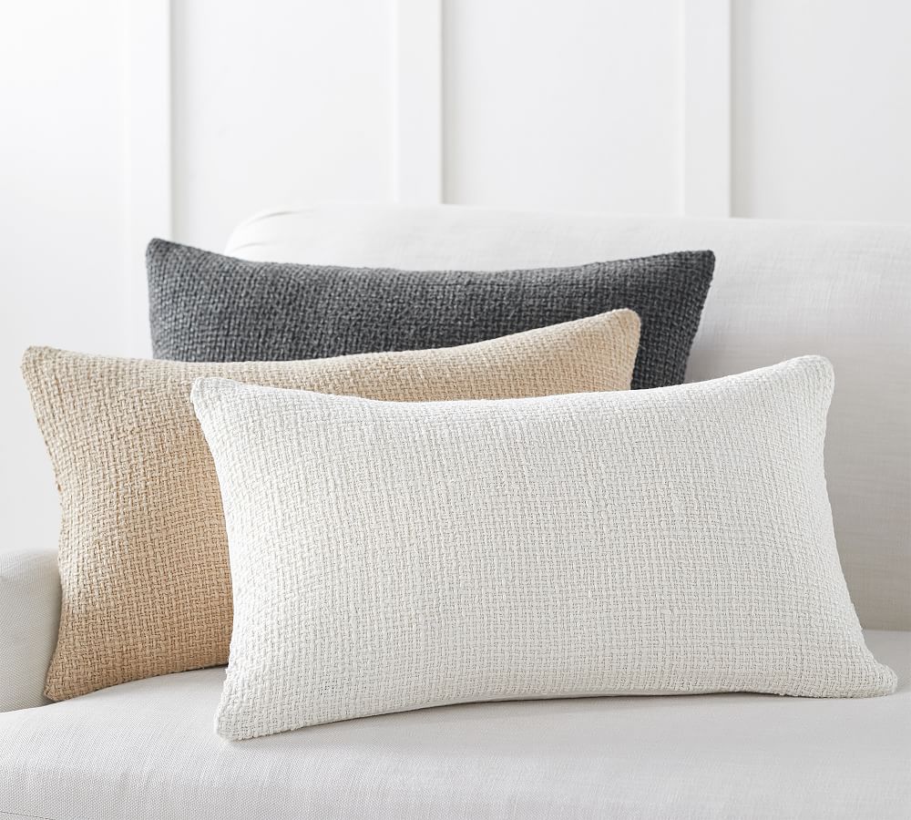 Dylan Textured Lumbar Throw Pillow Cover Pottery Barn
