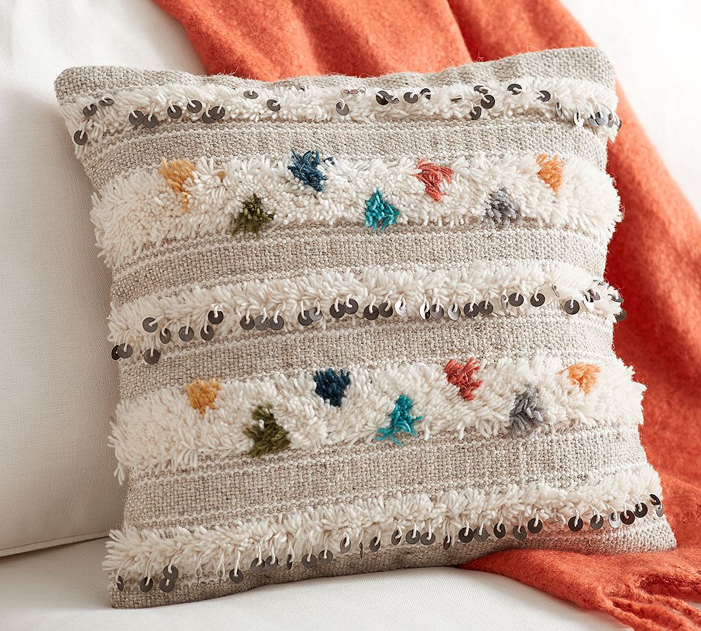Lina Moroccan Wedding Blanket Decorative Pillow Cover Pottery Barn