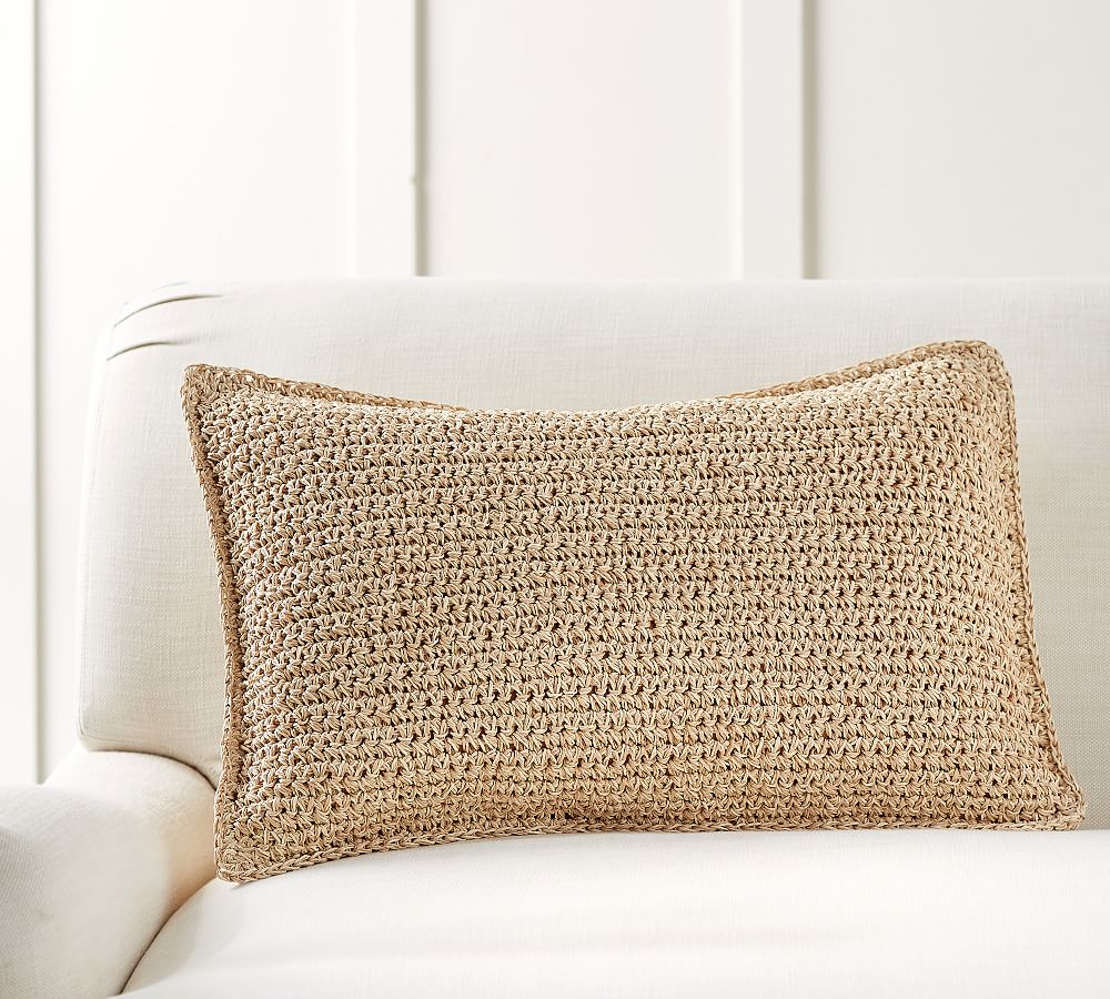 Lattice Paper Knit Lumbar Throw Pillow Cover Pottery Barn