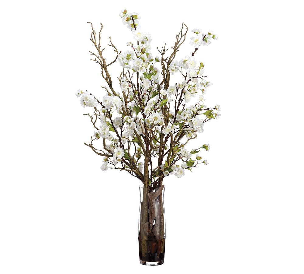 Faux Cherry Blossoms & Twigs Mixed Arrangement | Pottery Barn