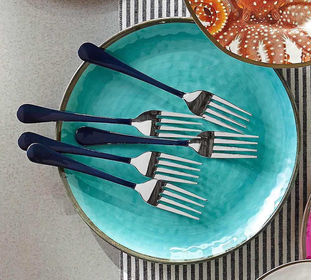 Indigo Enamel 12Piece Flatware Pottery Barn