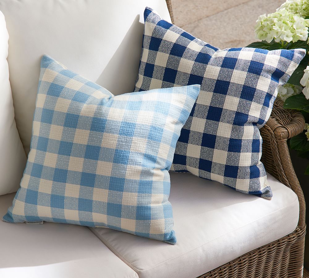 Gingham Outdoor Throw Pillow Pottery Barn