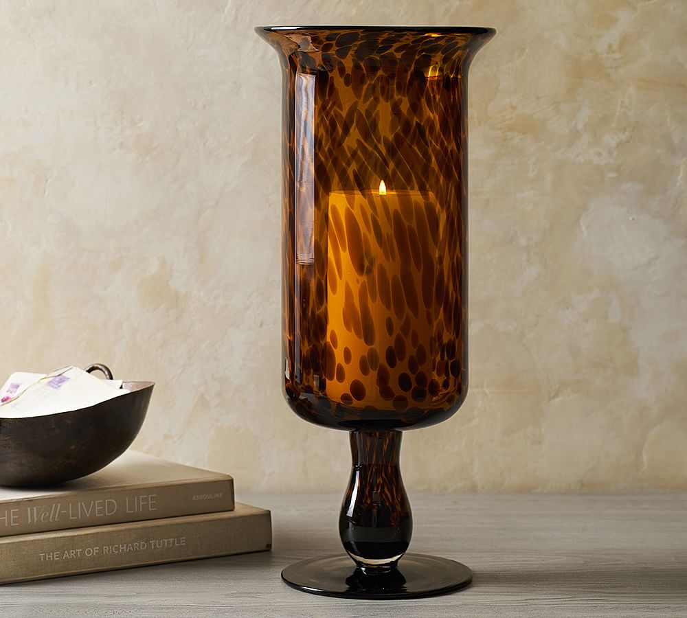 Tortoiseshell Footed Hurricane Candle Holder Pottery Barn
