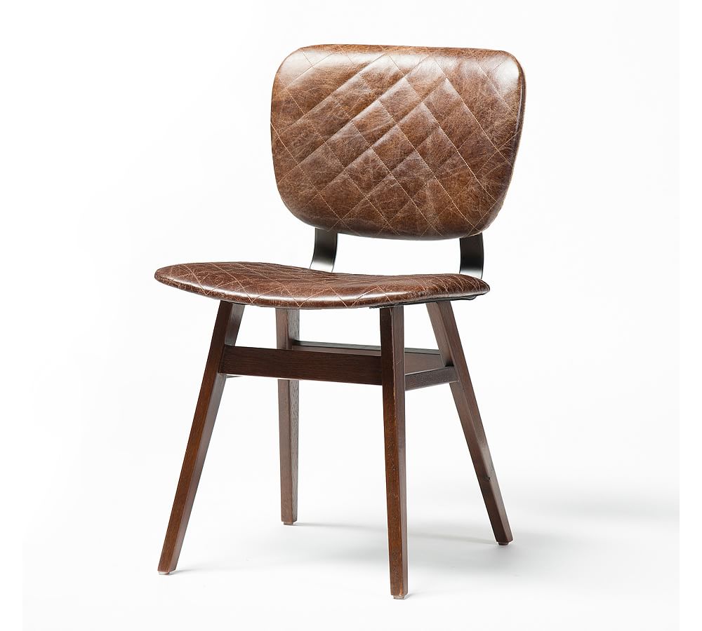 Roblar Quilted Leather Dining Chair, Set of 2 Pottery Barn