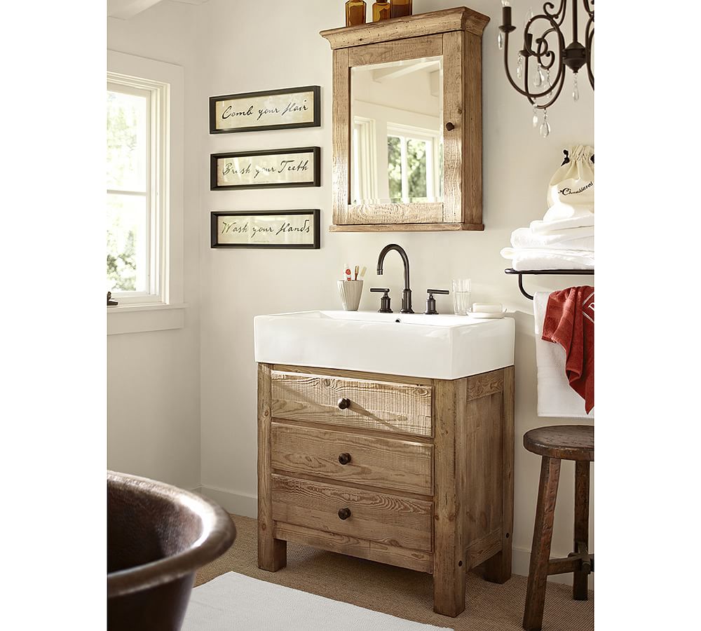 Mason Reclaimed Wood Wall Mounted Medicine Pottery Barn