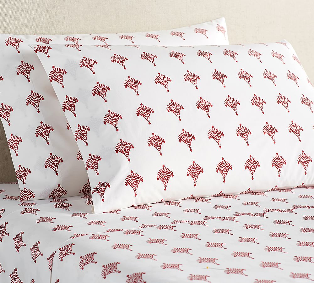 Asbury Print Organic Sheet Set Pottery Barn