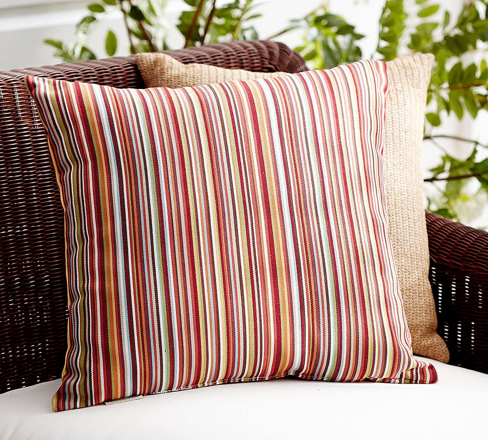 Emerson Striped Outdoor Pillow | Pottery Barn