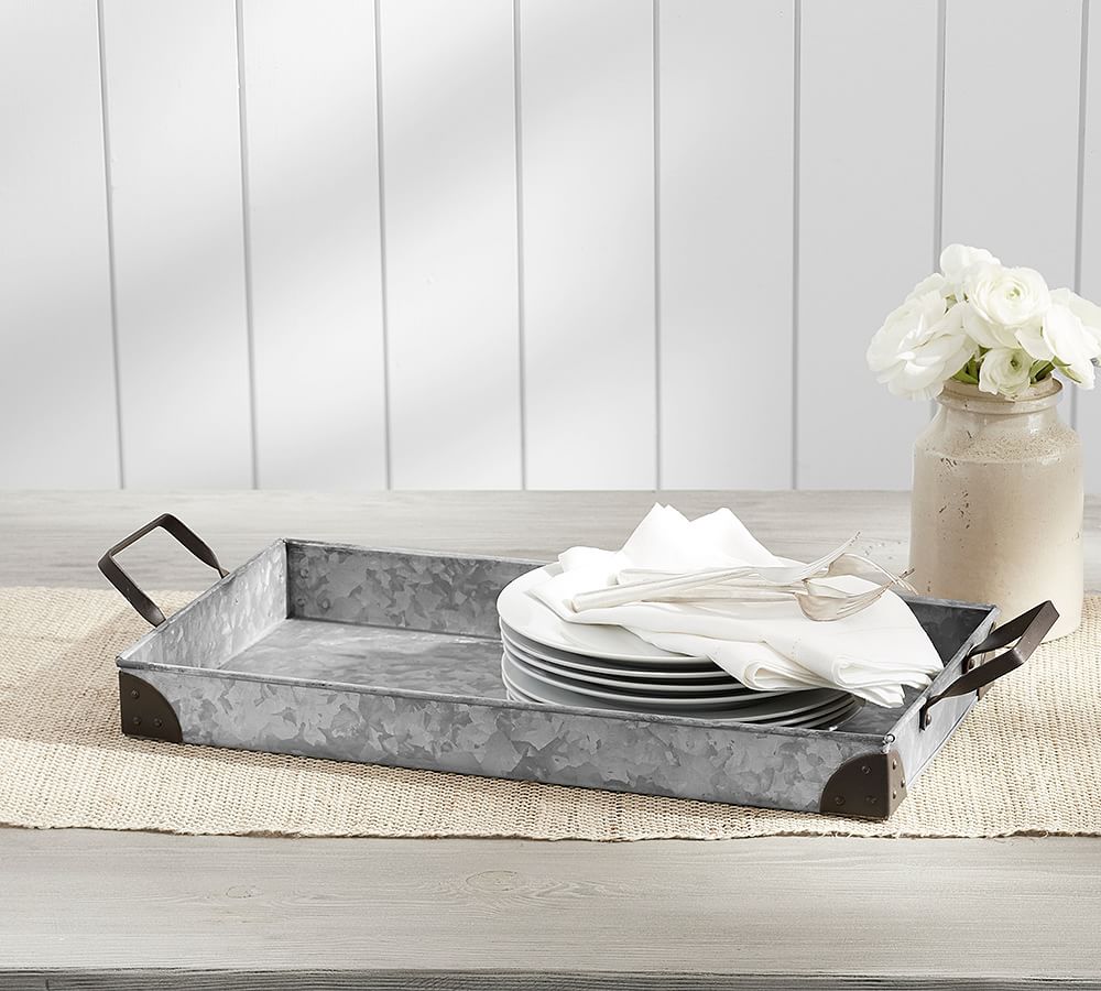 Galvanized Trays Decorative Objects Pottery Barn