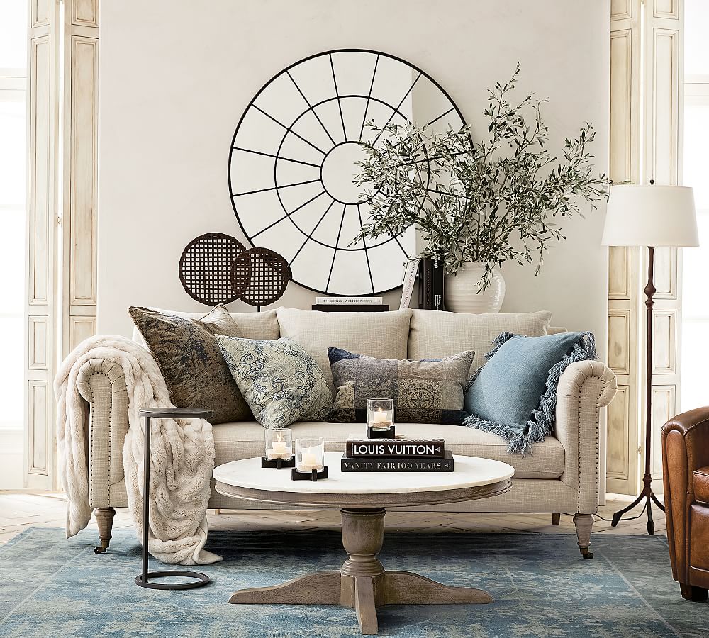 Brannan Round Metal Wall Mirror Pottery Barn