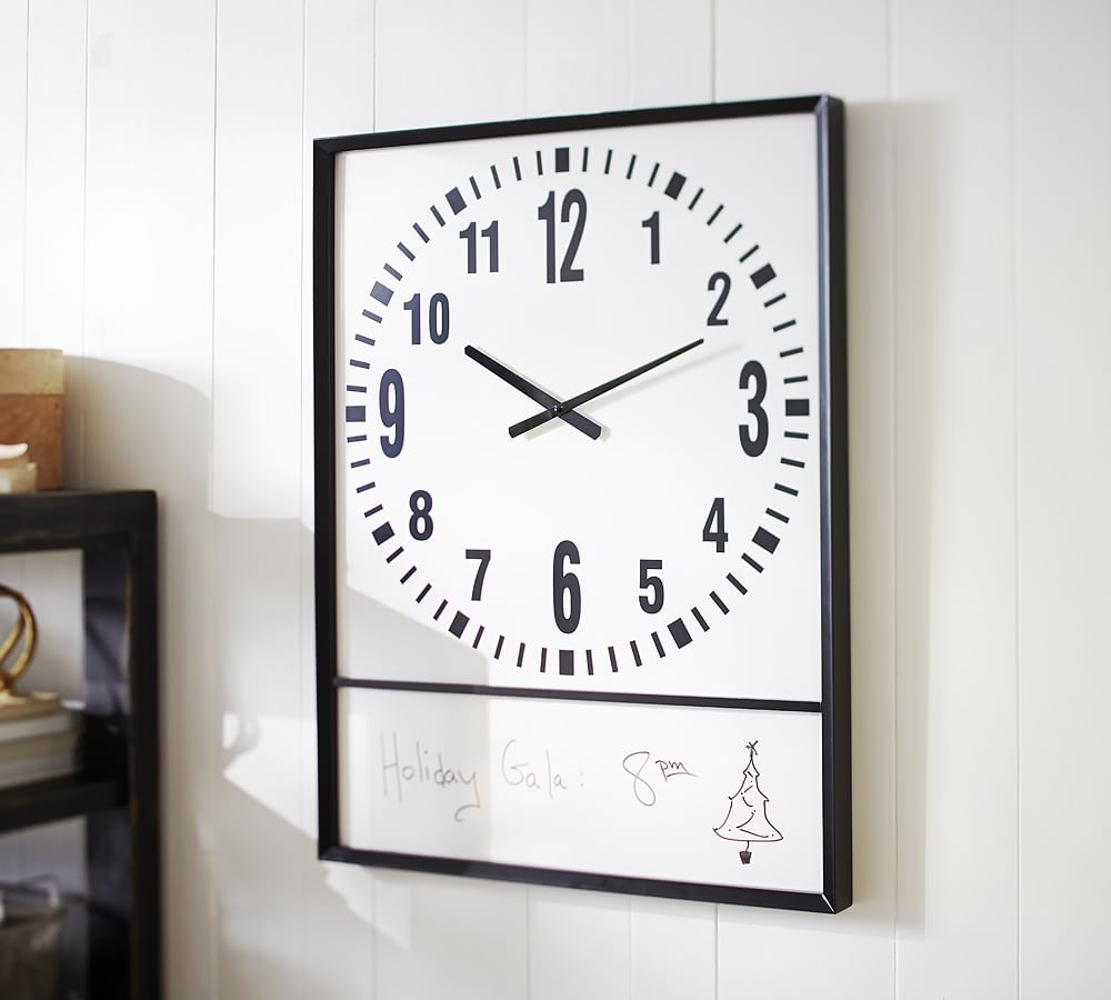 Whiteboard Clock Pottery Barn