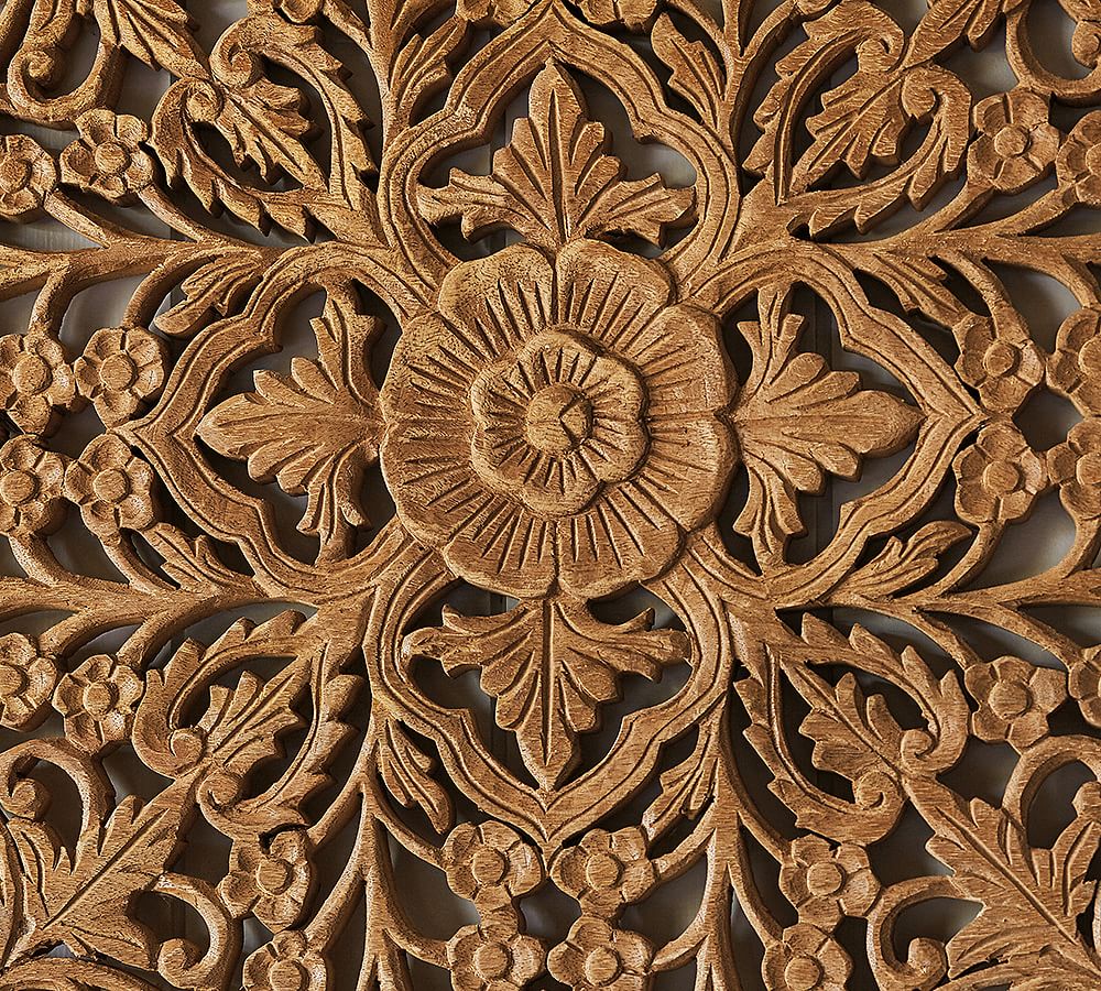 Ornate Carved Wood Panel Wall Art - Set of 4 | Wall Decor | Pottery Barn