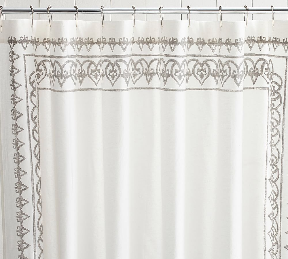 Yara Cotton/Linen Shower Curtain Pottery Barn