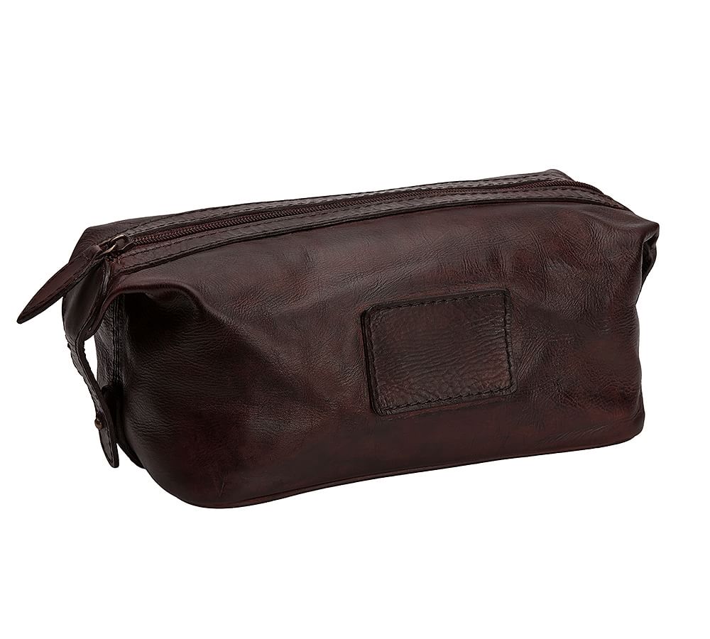 Saddle Leather Toiletry Bag Pottery Barn