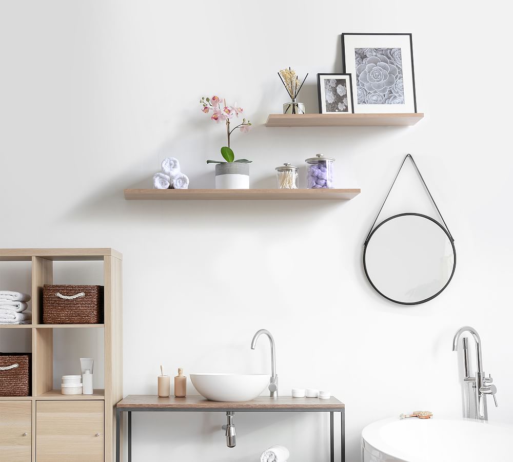 Decker Light Oak Floating Shelves Set of 2 Pottery Barn