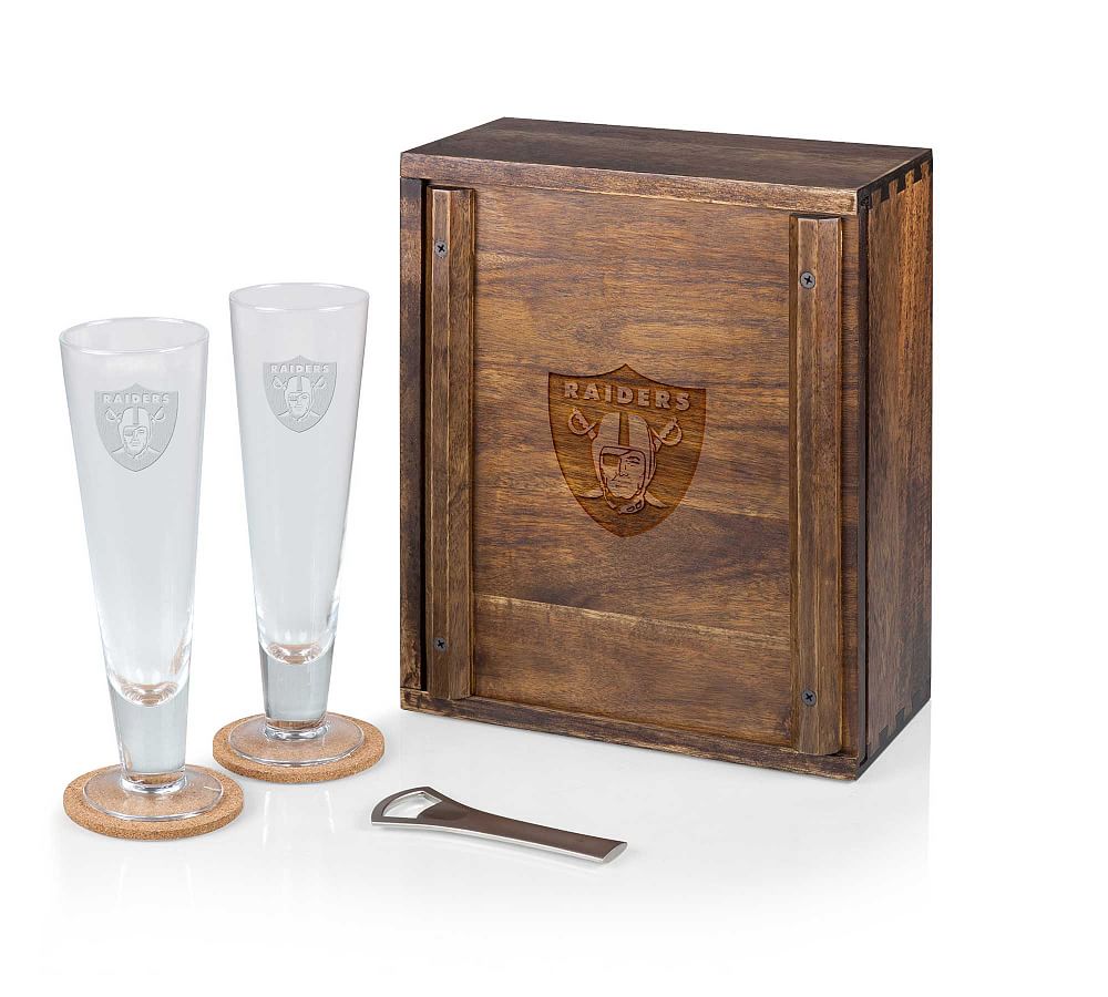 Detroit Lions Decanter Gift Set with Wood Gift Box - Football