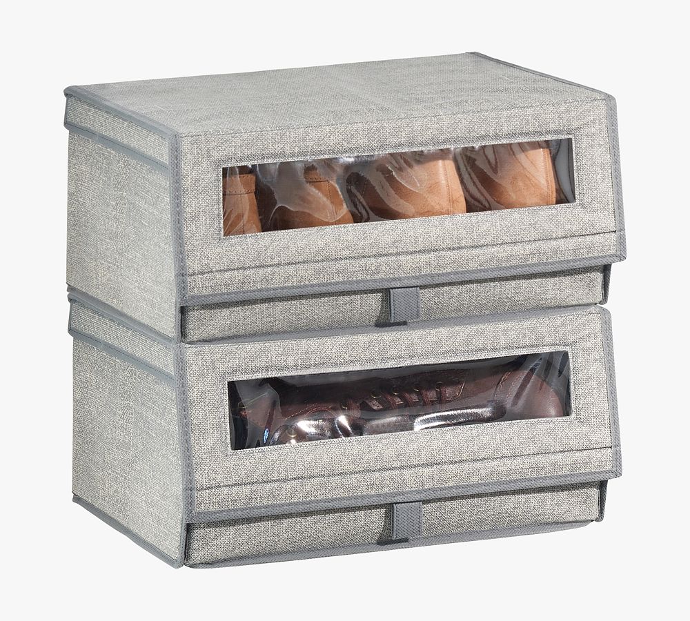 Stackable Shoe Bins Set of 8 Pottery Barn