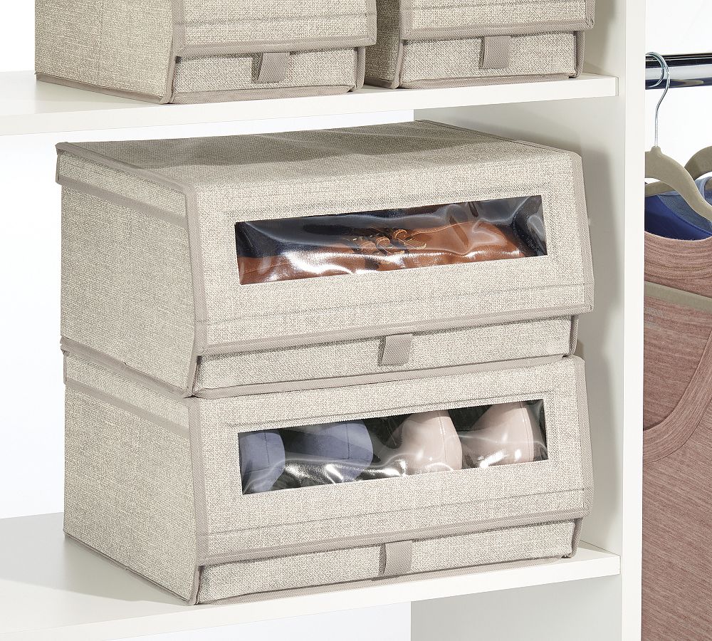 Stackable Shoe Bins Set of 8 Pottery Barn